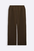 OLIVE SATIN WIDE PANTS