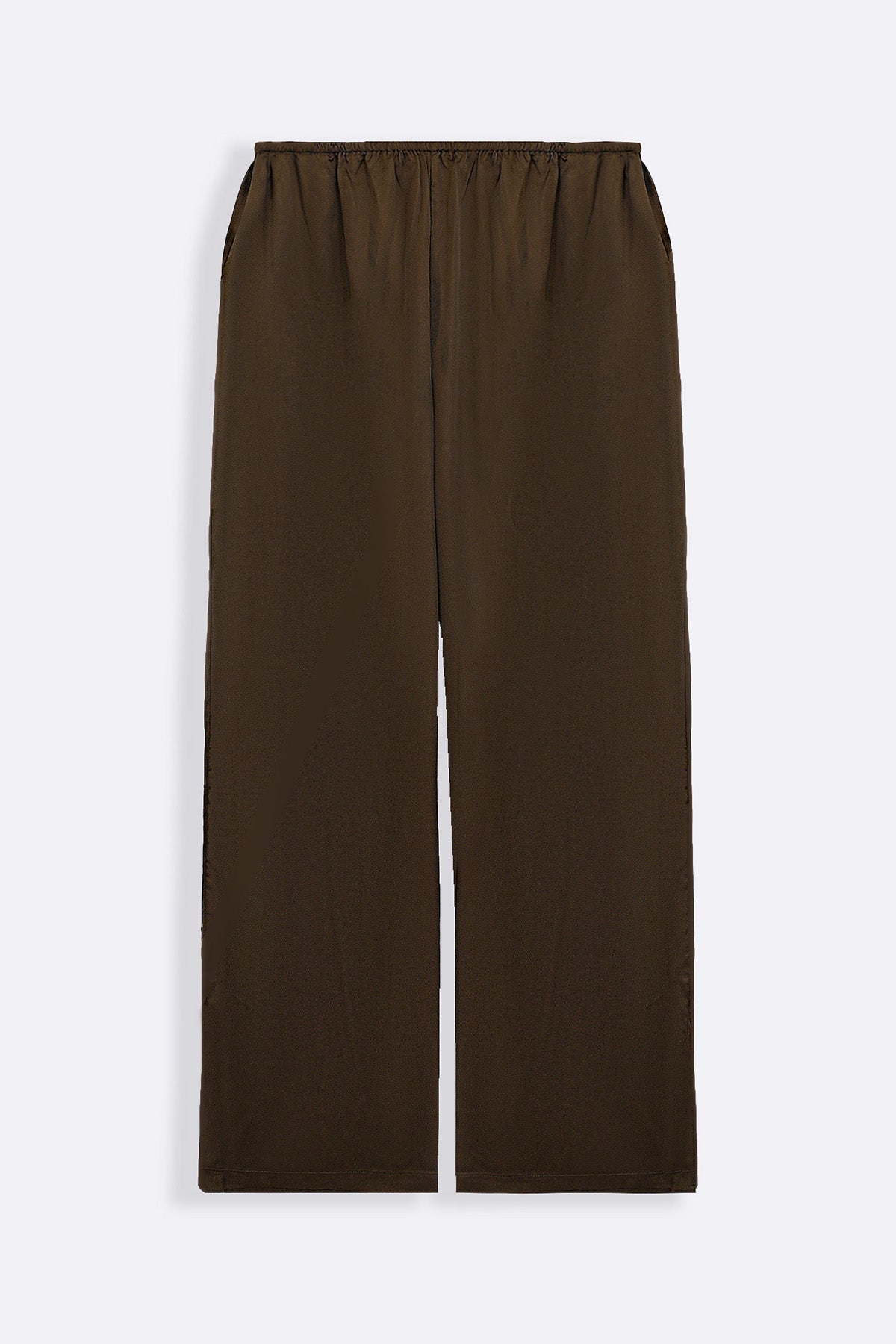 OLIVE SATIN WIDE PANTS