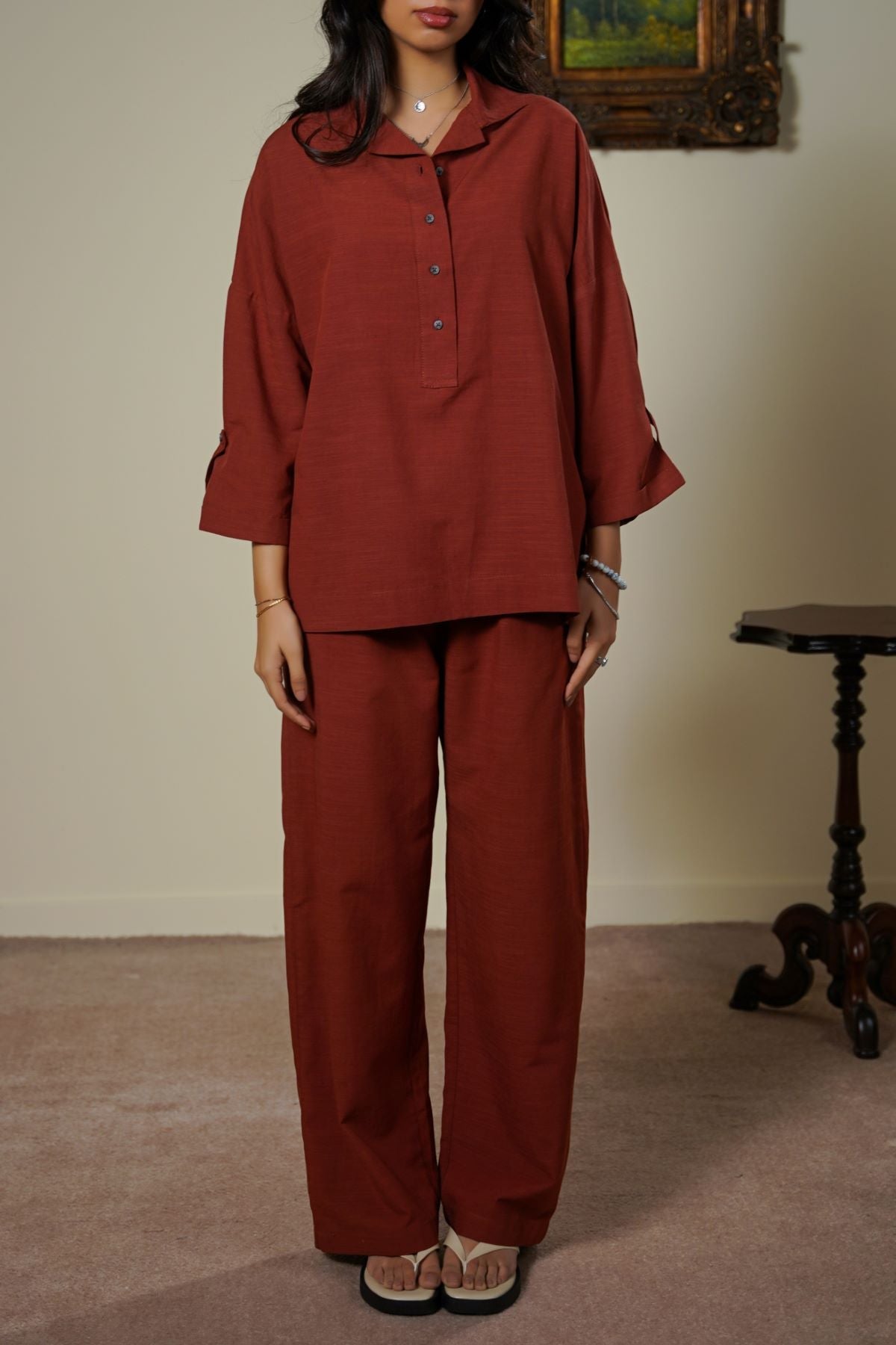 RUST WIDE SUMMER PANTS