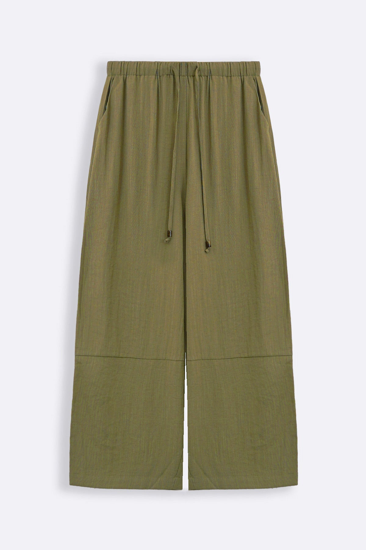 OLIVE CROPPED SAFARI PANTS