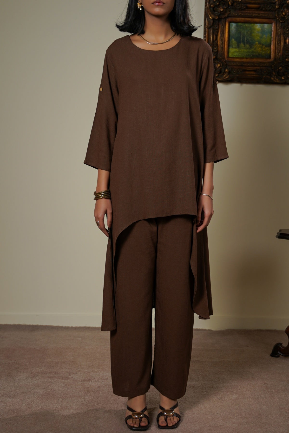COFFEE EVERYDAY LINEN BLEND PANTS