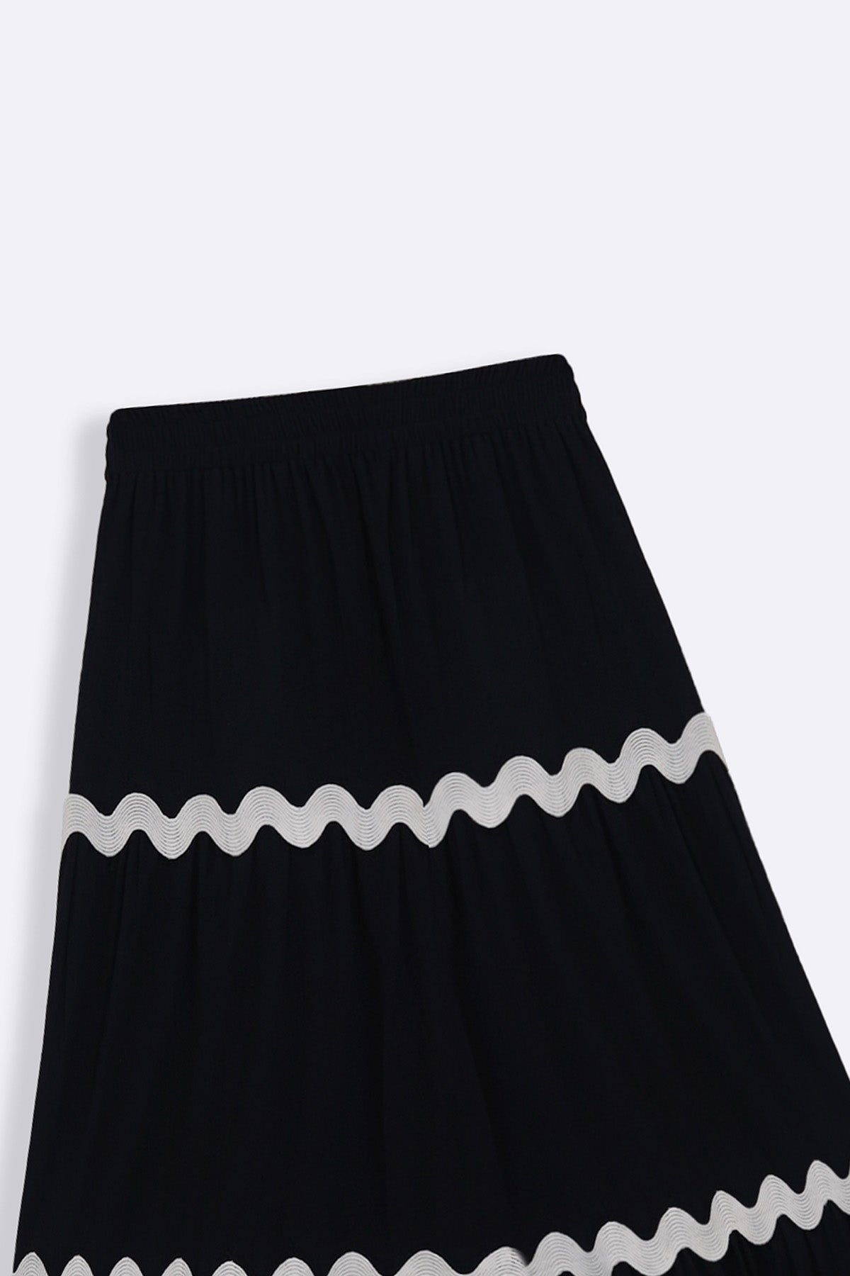 BLACK RIC RAC MAXI SKIRT