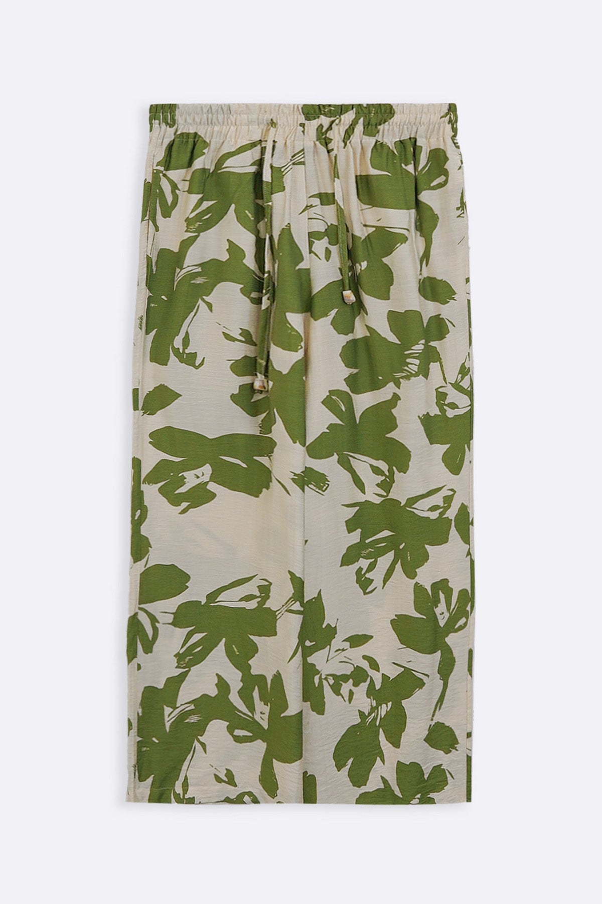 GREEN ABSTRACT RESORT PANTS