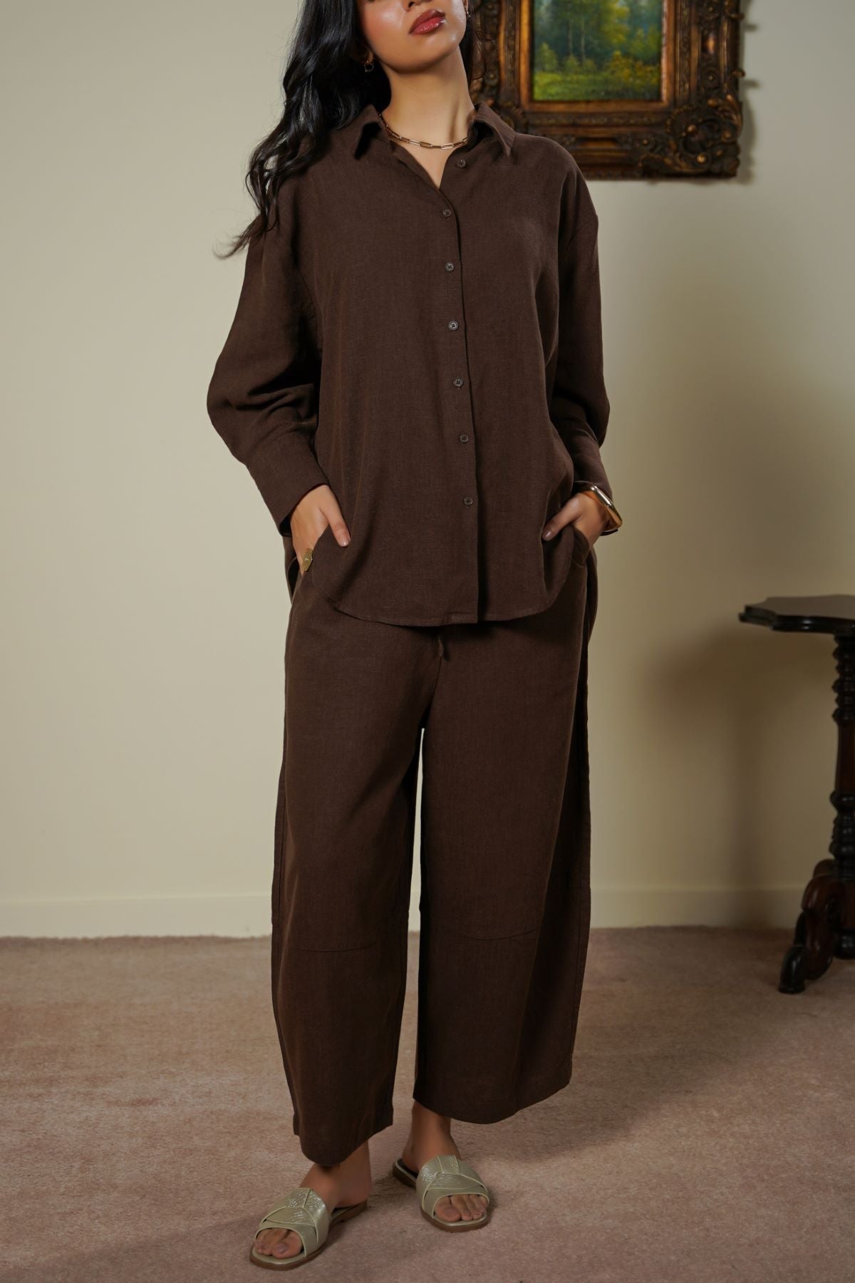 COFFEE PLANT FIBER COCOON PANTS