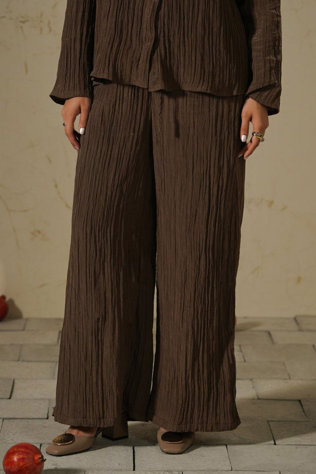 CRINKLE WIDE PANTS