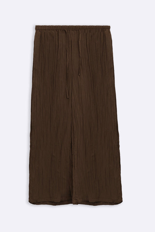 COFFEE CRINKLE WIDE PANTS