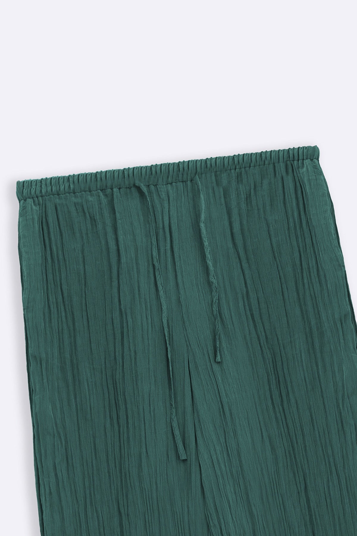 TURQUOISE CRINKLE WIDE PANTS