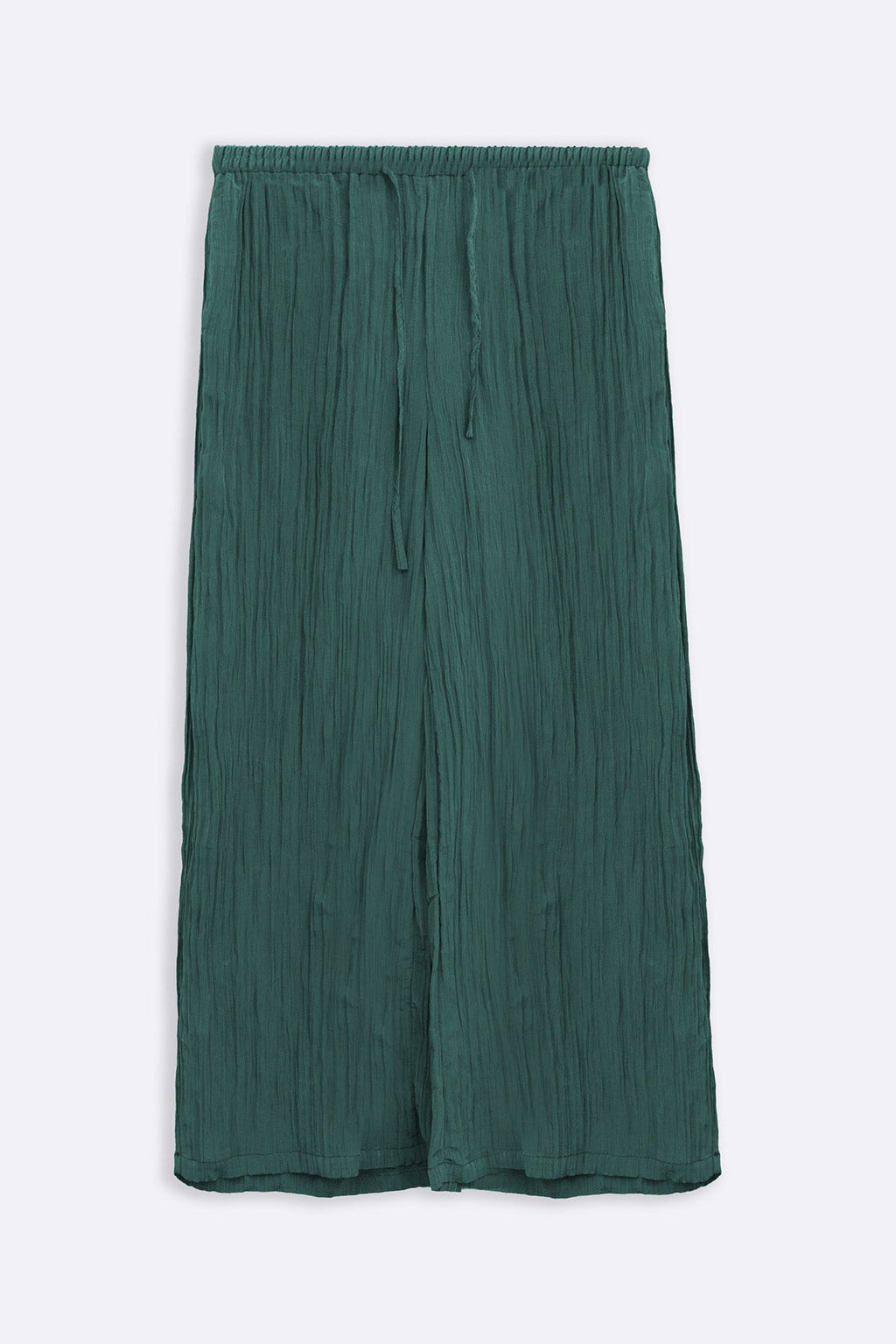 TURQUOISE CRINKLE WIDE PANTS