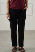 BLACK TAPERED PANTS WITH DRAWCORD