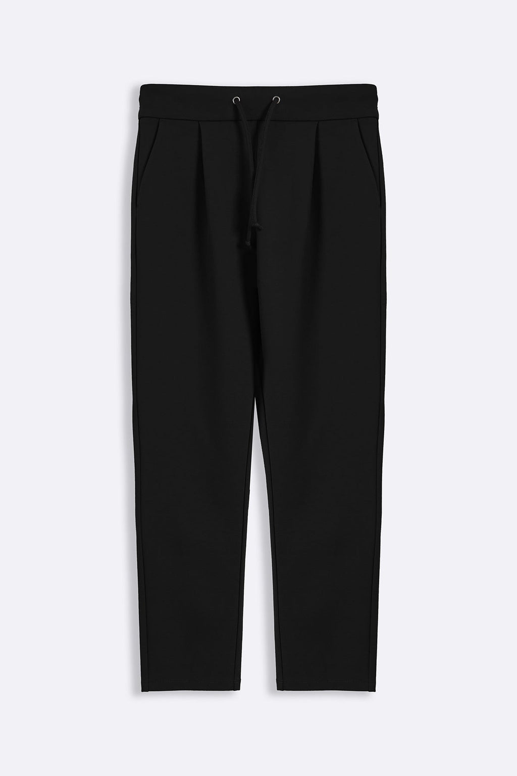 BLACK TAPERED PANTS WITH DRAWCORD