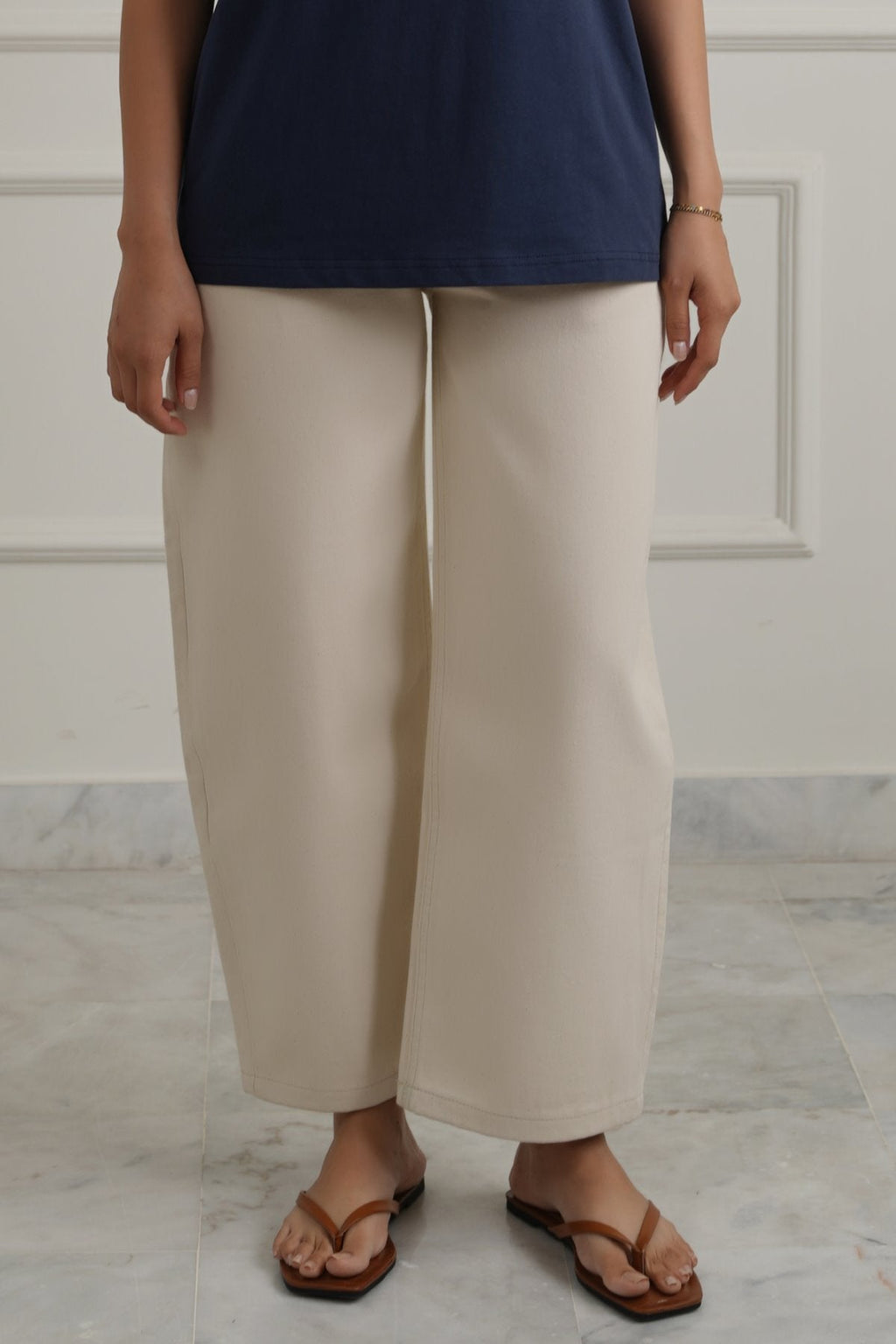 ECRU HIGH WAIST COCOON JEANS