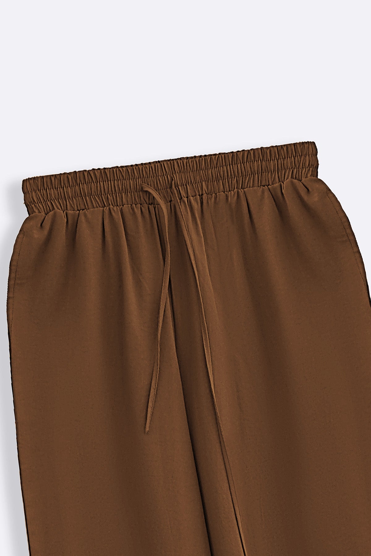 BROWN CASUAL COTTON MIX CULOTTES