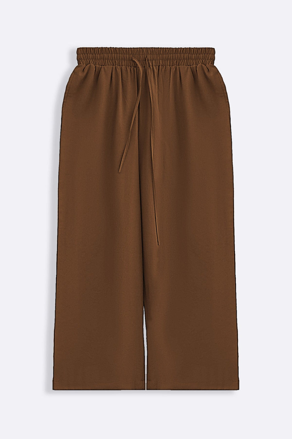 BROWN CASUAL COTTON MIX CULOTTES