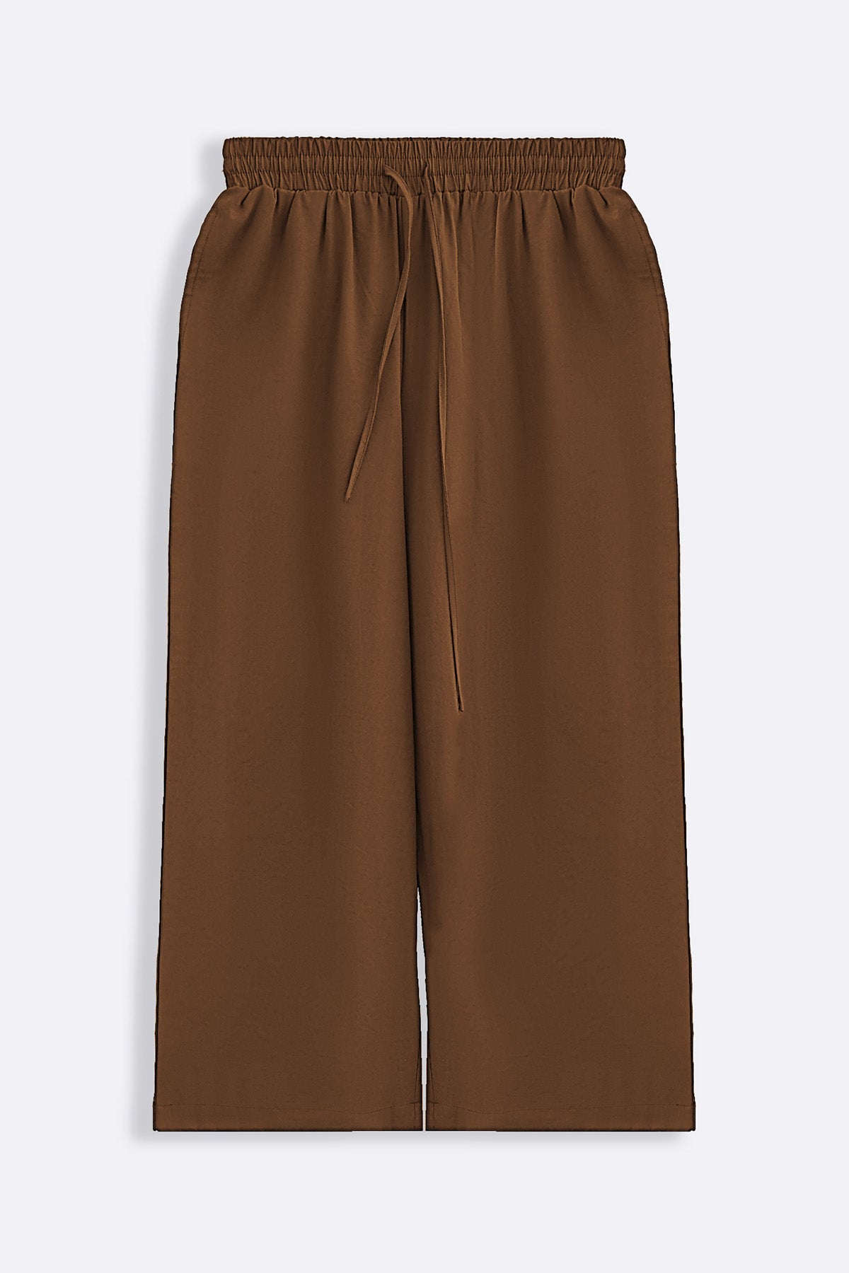 BROWN CASUAL COTTON MIX CULOTTES