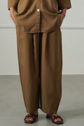 BROWN LYOCELL LINEN EASE PANTS
