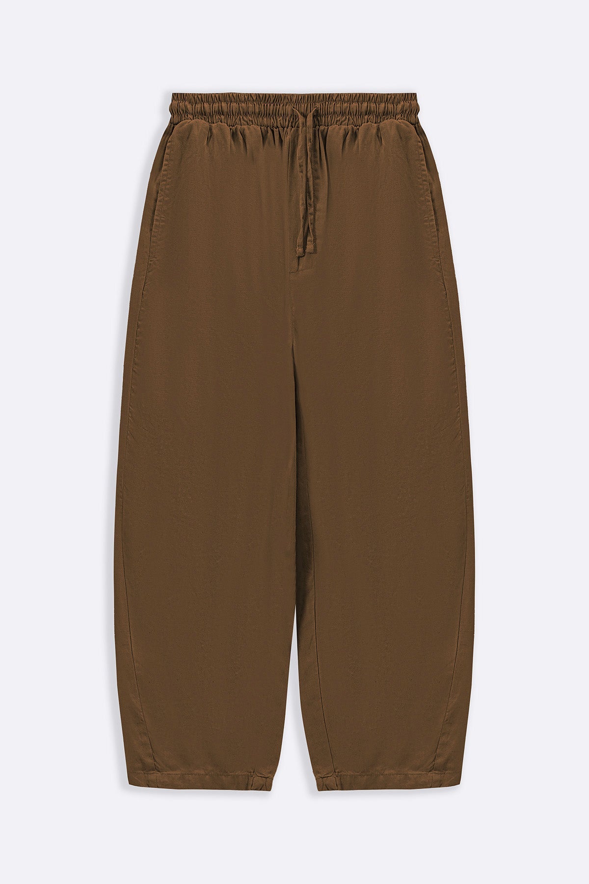 BROWN LYOCELL LINEN EASE PANTS