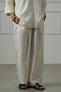 ECRU LYOCELL LINEN EASE PANTS