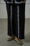 BLACK BRODERIE STRAIGHT PANTS