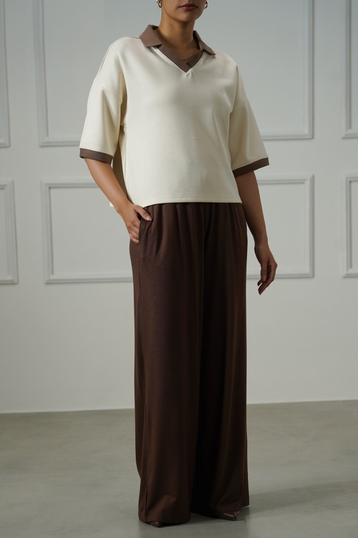 BROWN MODAL FLOWY PANTS