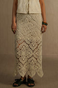 OFF WHITE TEXTURED CROCHET SKIRT