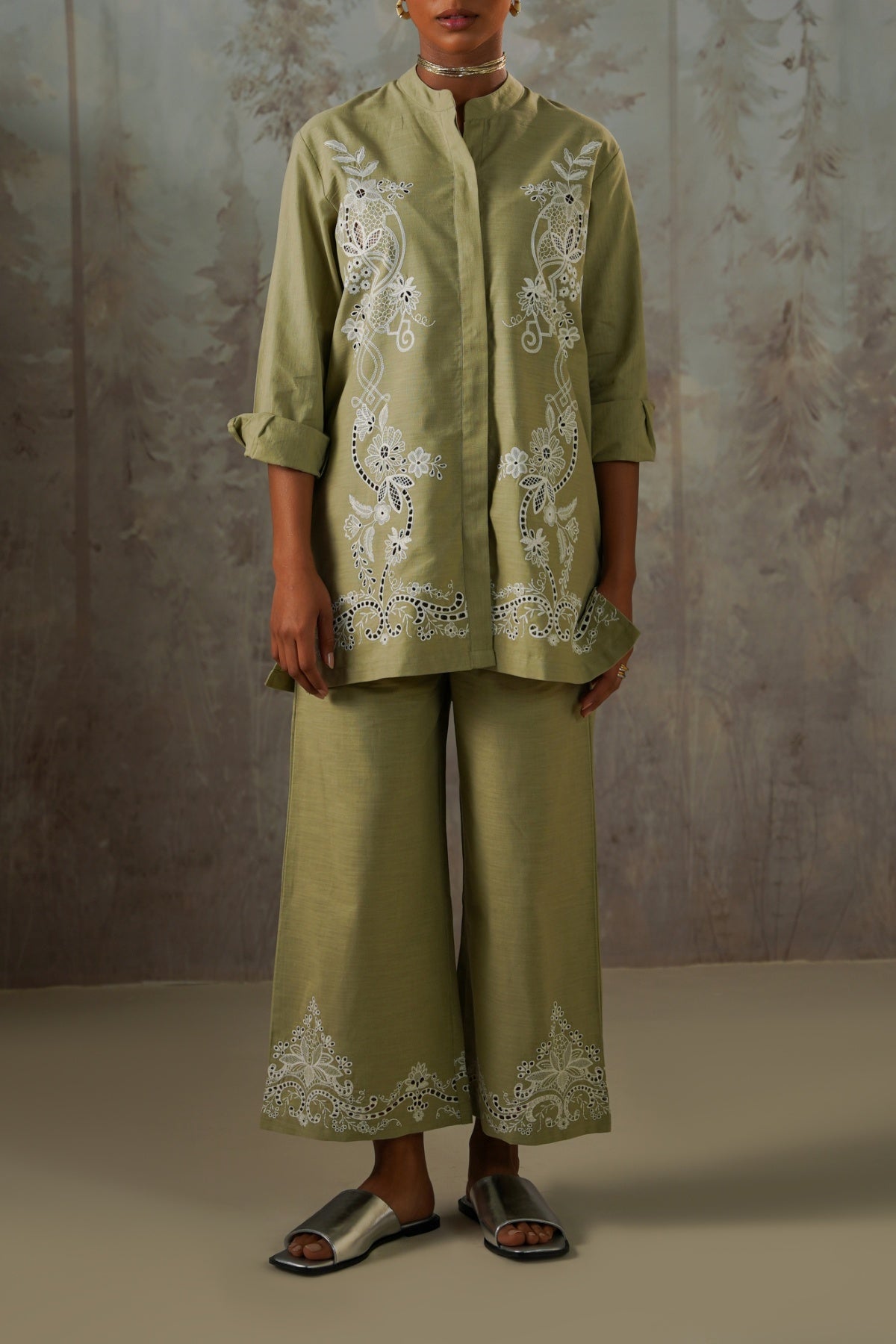 GREEN PISTACHIO BRODERIE CULOTTES