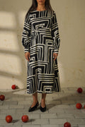 BLACK STUDIO SATIN DRESS