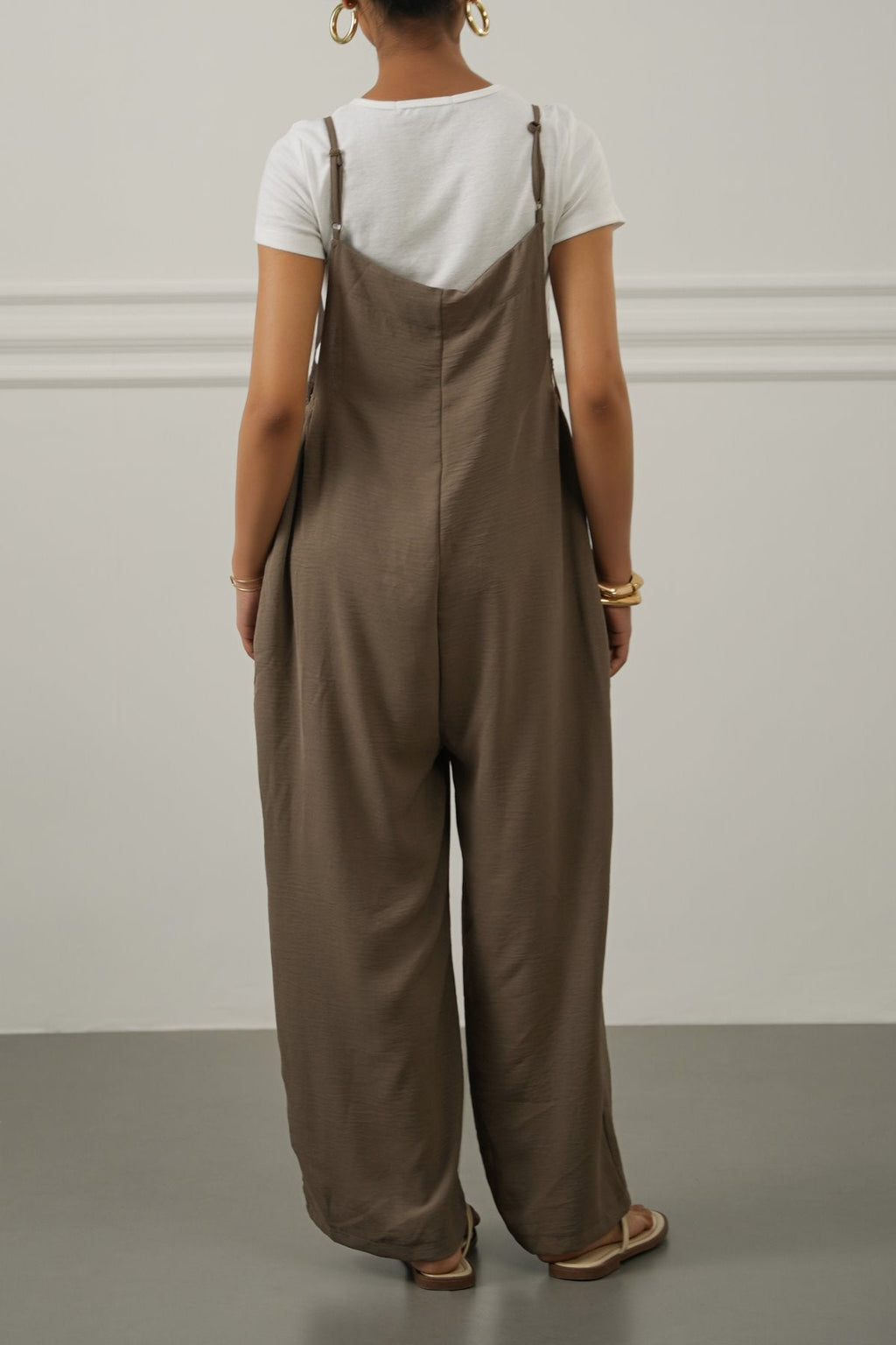TAUPE EASY STRAP JUMPSUIT