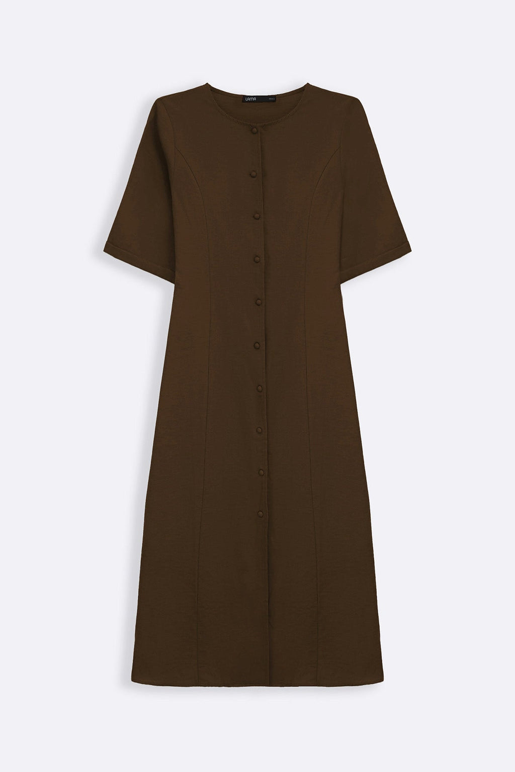 BROWN TAILORED PANEL DRESS