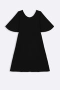 BLACK A-LINE PANELLED DRESS