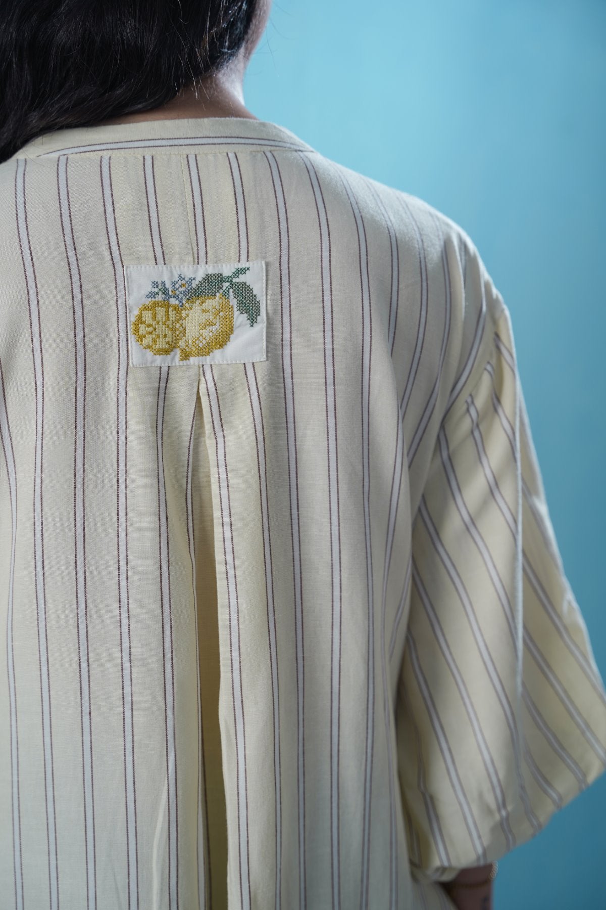 YELLOW LEMON LINE SUMMER DRESS