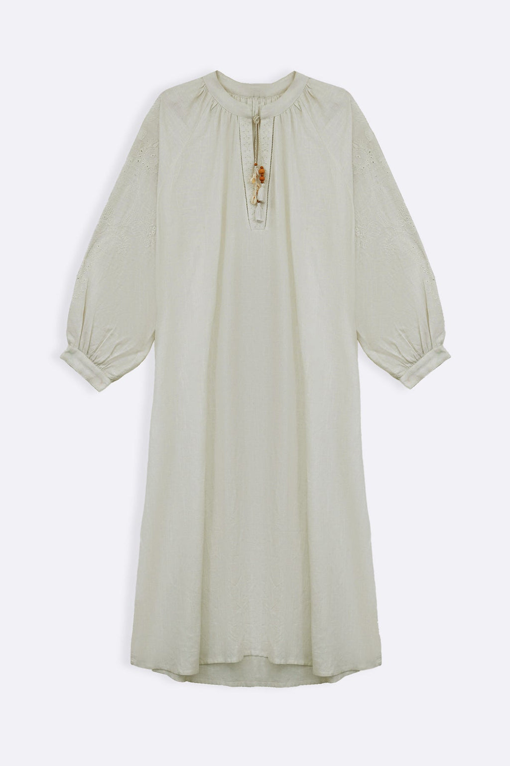 OFF WHITE BOHO LINEN-COTTON MAXI