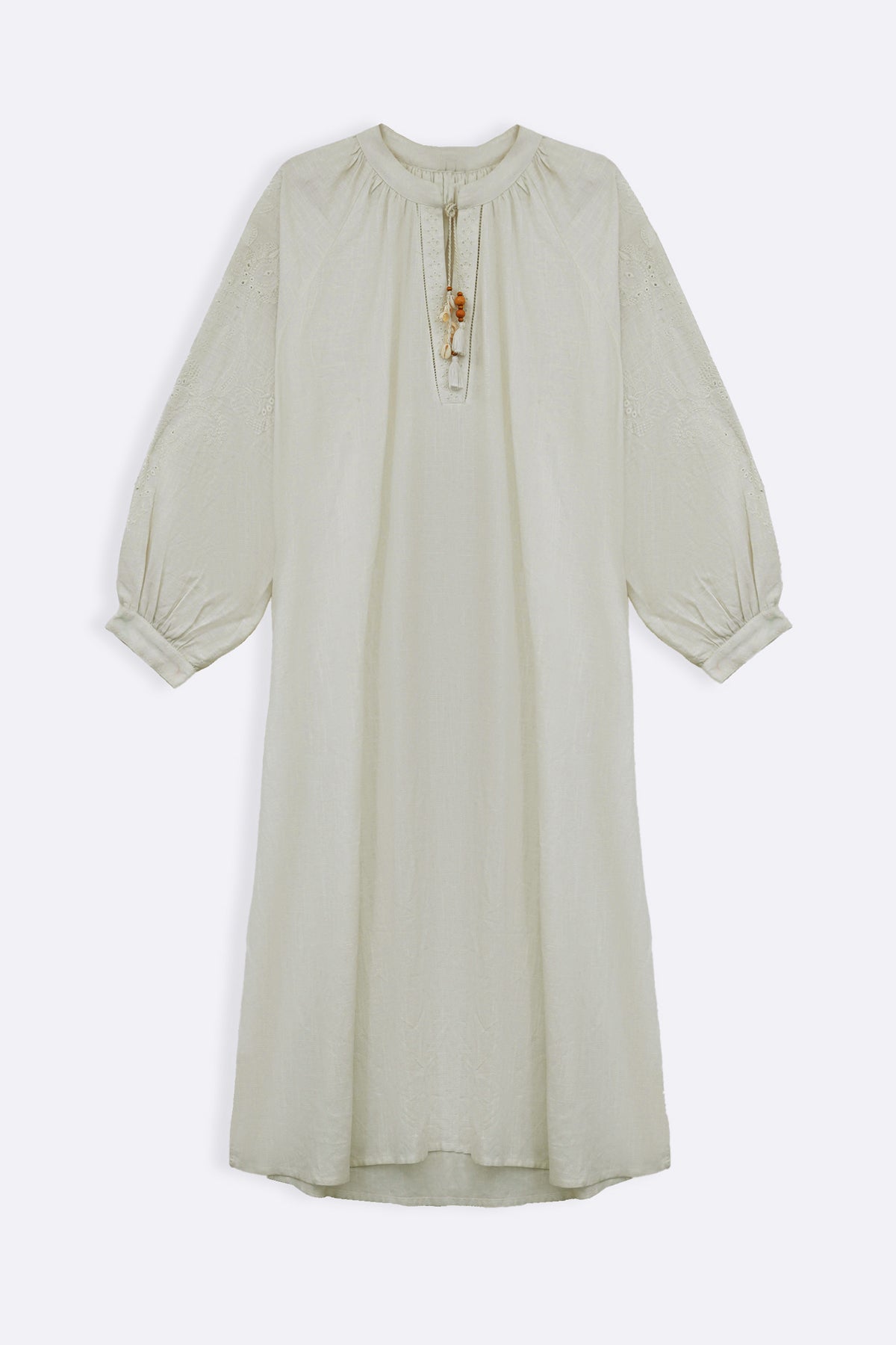 OFF WHITE BOHO LINEN-COTTON MAXI