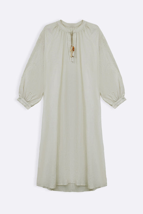 OFF WHITE BOHO LINEN-COTTON MAXI