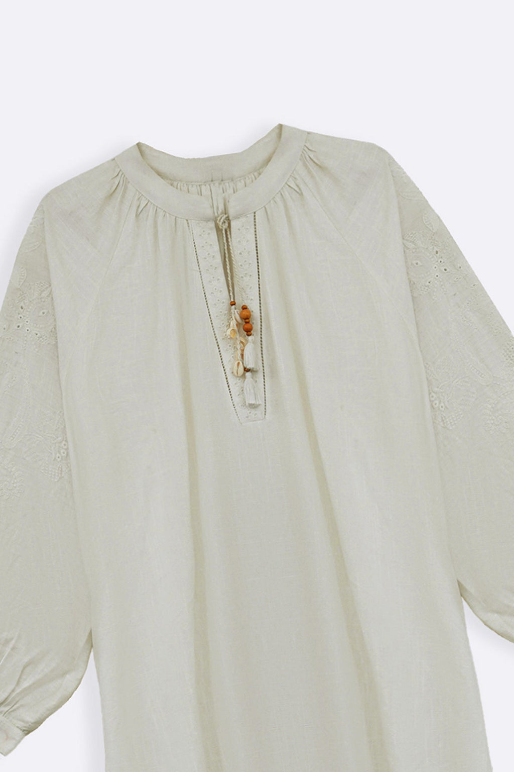 OFF WHITE BOHO LINEN-COTTON MAXI