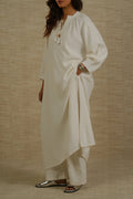 OFF WHITE BOHO LINEN-COTTON MAXI