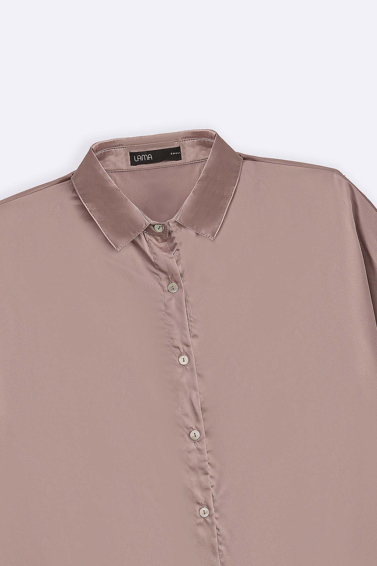 PINK EVENING SATIN BLOUSE