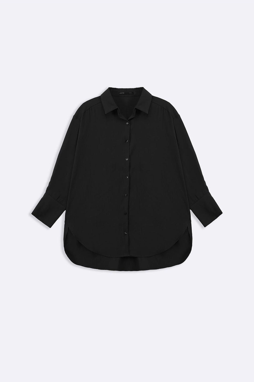 BLACK STONEWASH LYOCELL LOOSE SHIRT