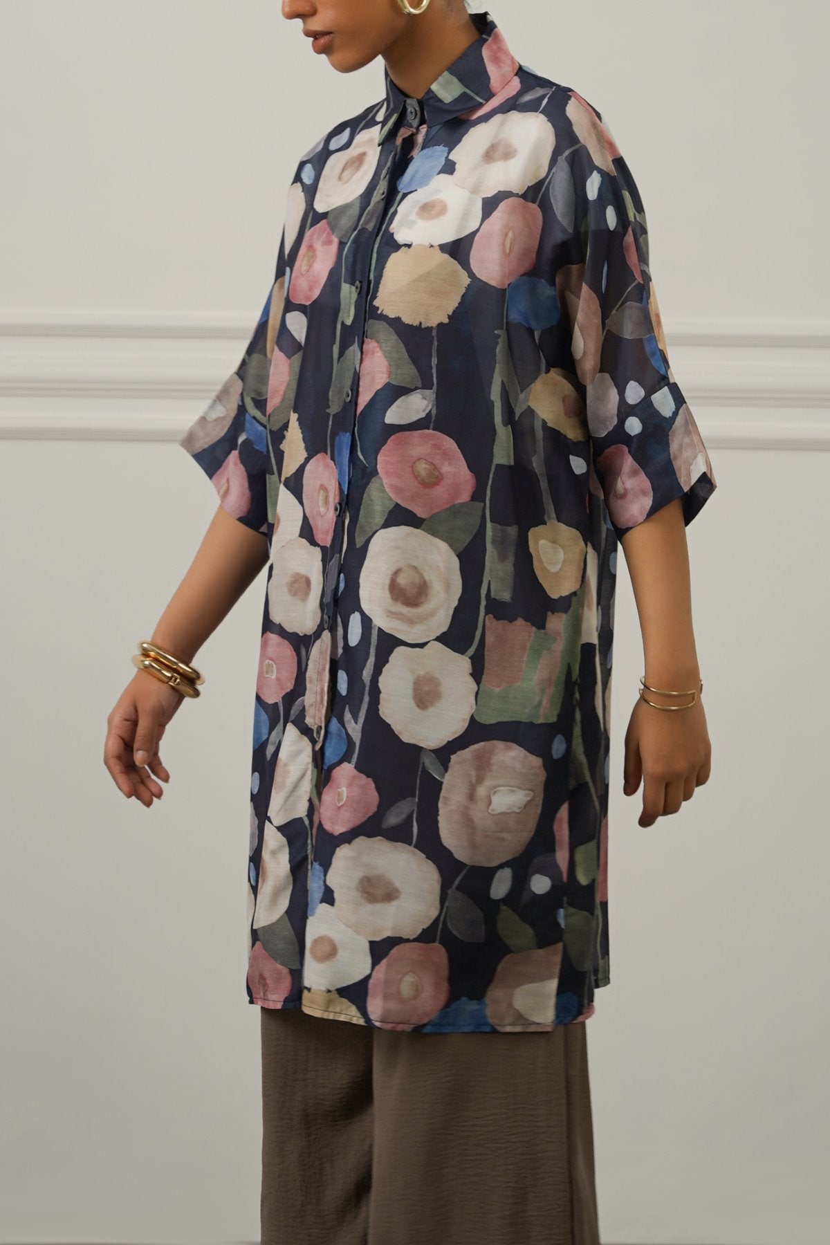 GREY NOCTURNAL BLOOM SHIRT