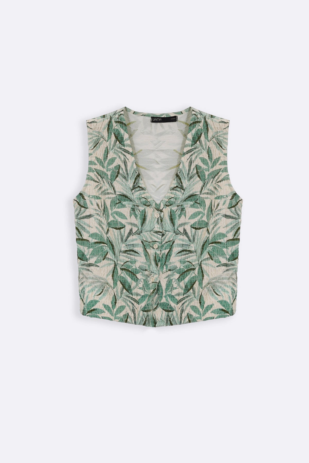 GREEN BAMBOO SMOCKED VEST