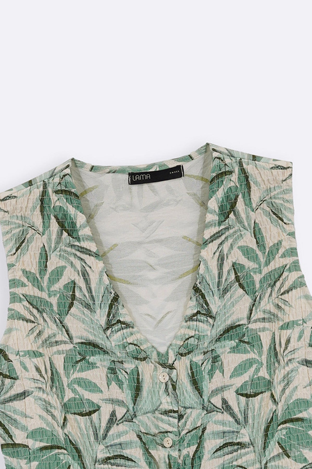 GREEN BAMBOO SMOCKED VEST