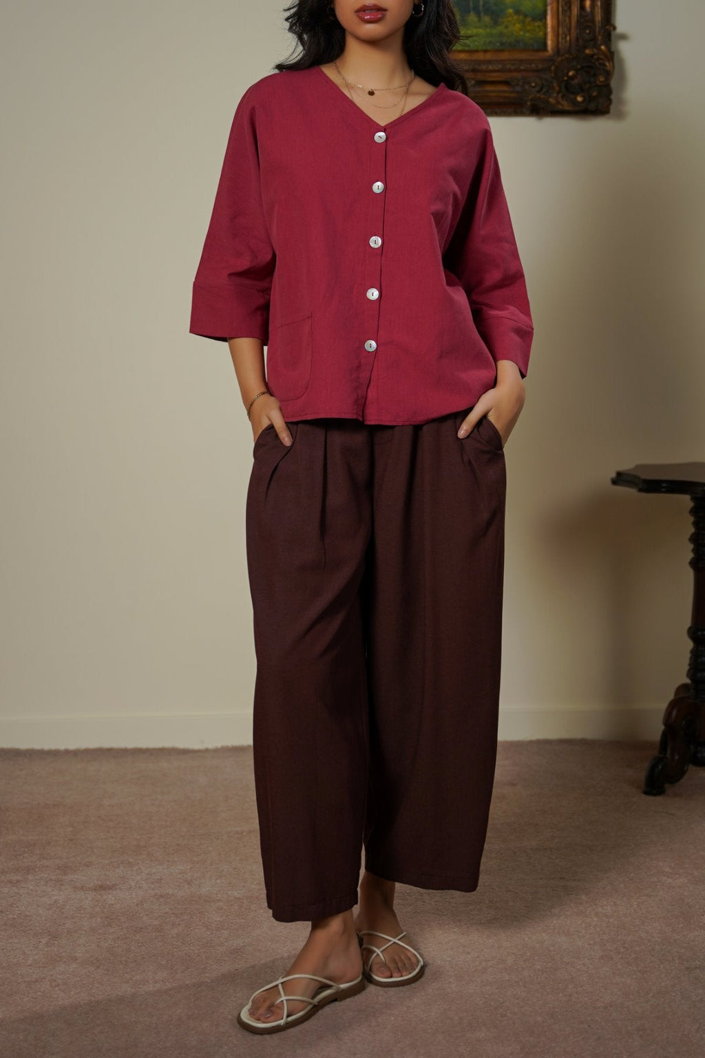 MULBERRY LINEN SORBET BLOUSE