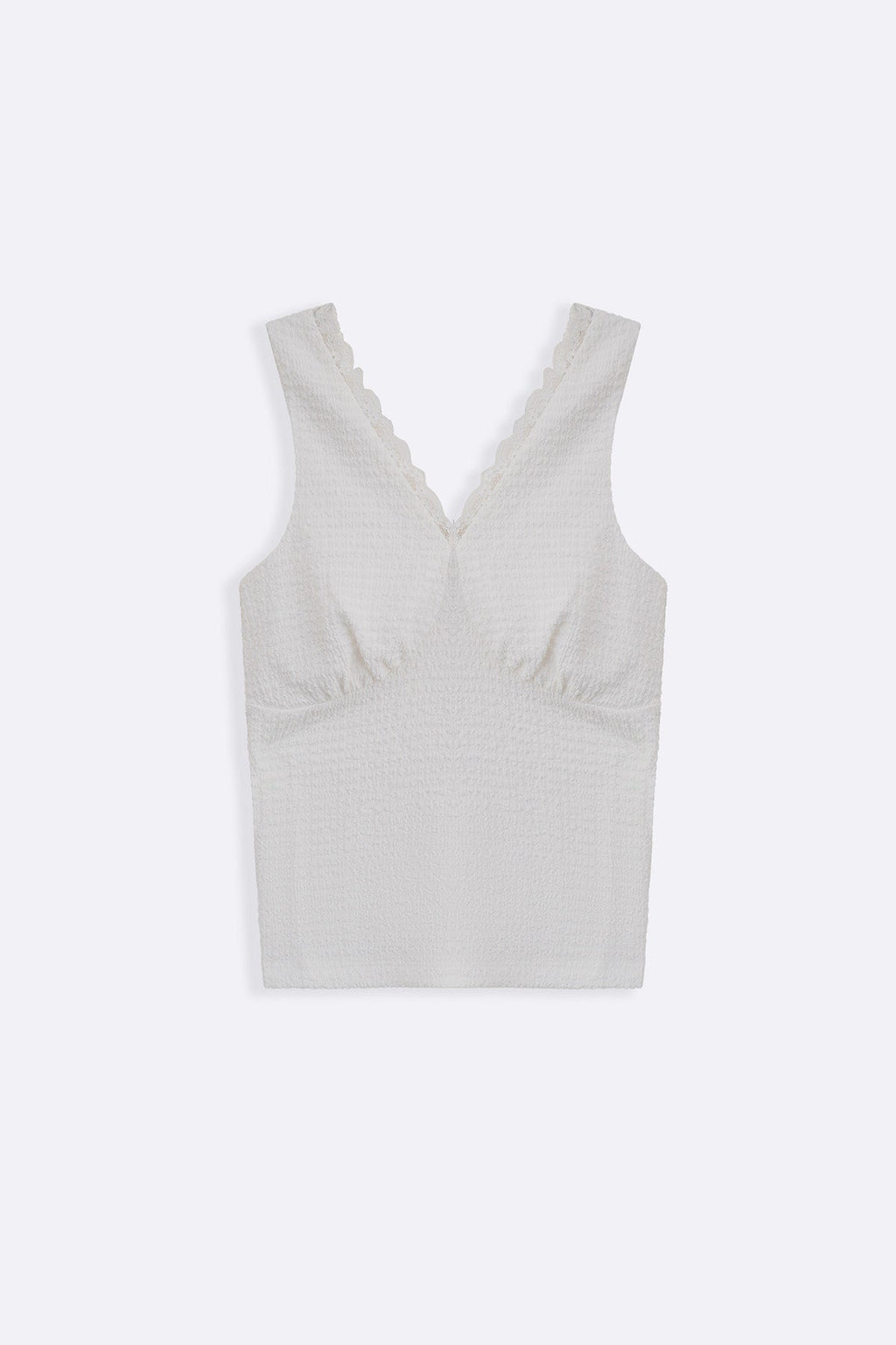 IVORY SOFT KNIT V-NECK TANK