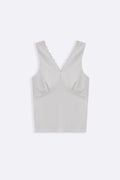 IVORY SOFT KNIT V-NECK TANK