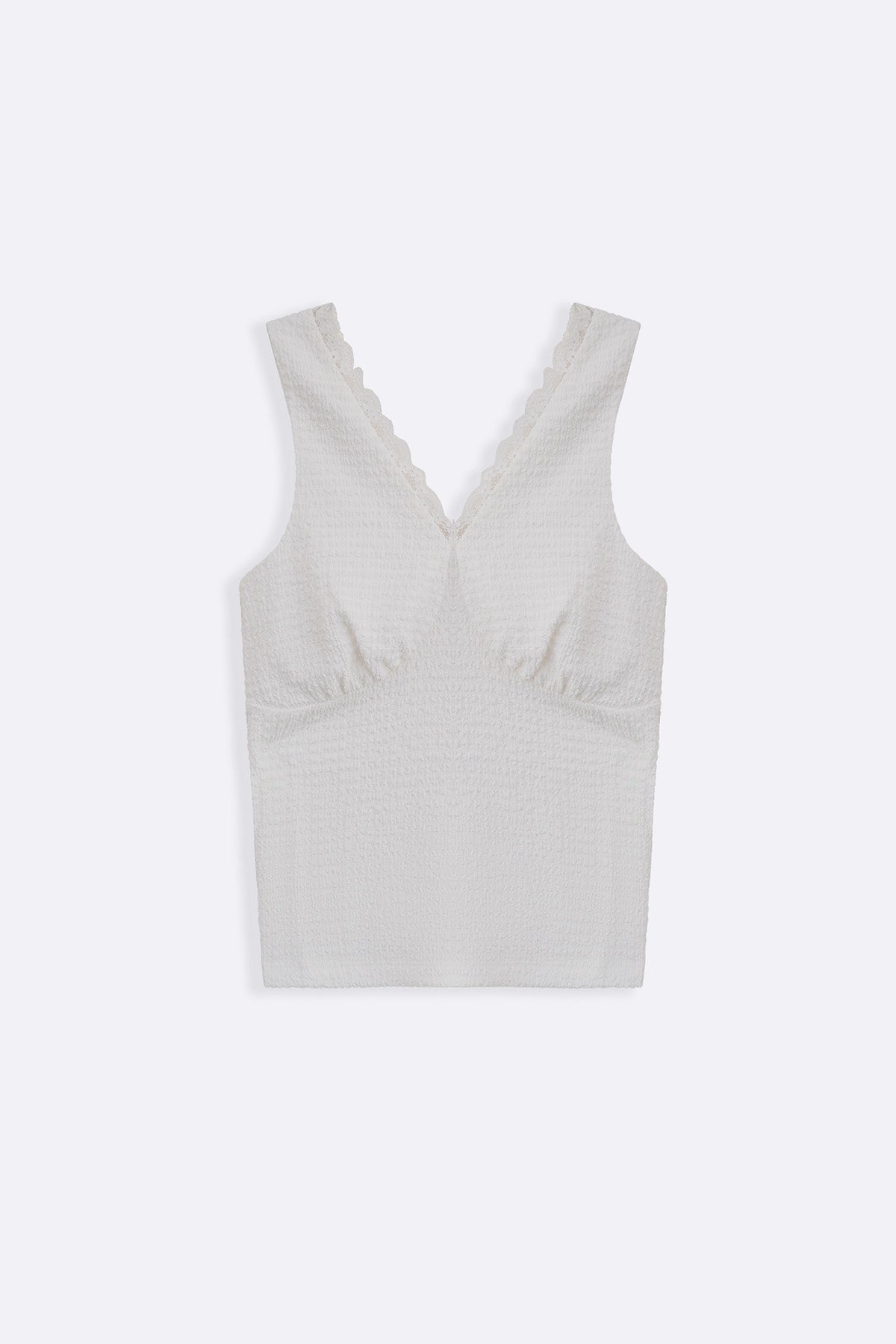 IVORY SOFT KNIT V-NECK TANK