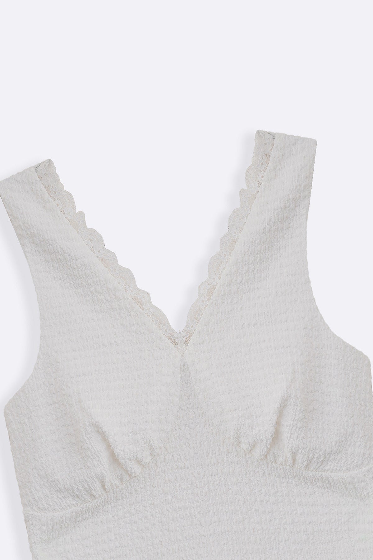 IVORY SOFT KNIT V-NECK TANK