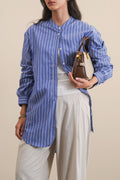 BLUE COTTON STRIPED SHIRT