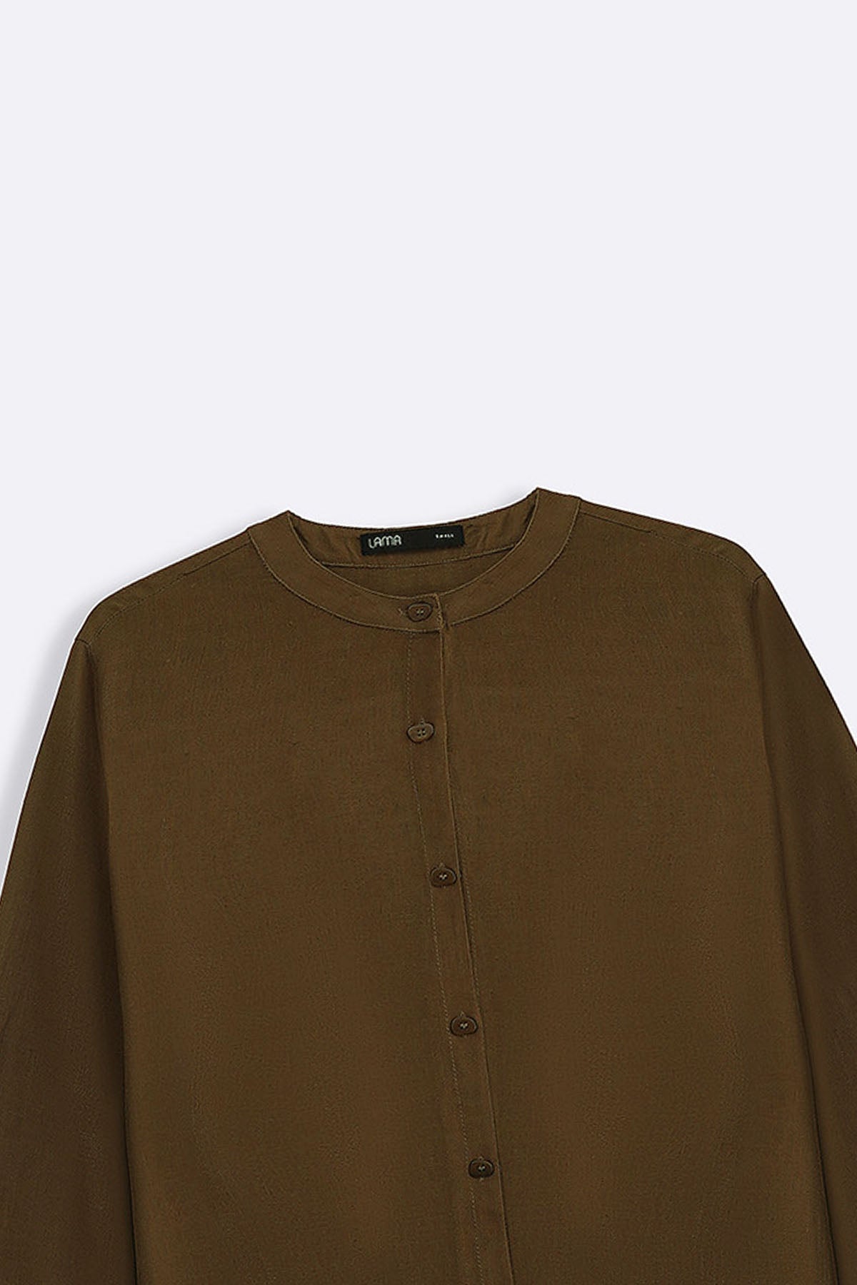 BROWN LINEN BLEND EASE SHIRT
