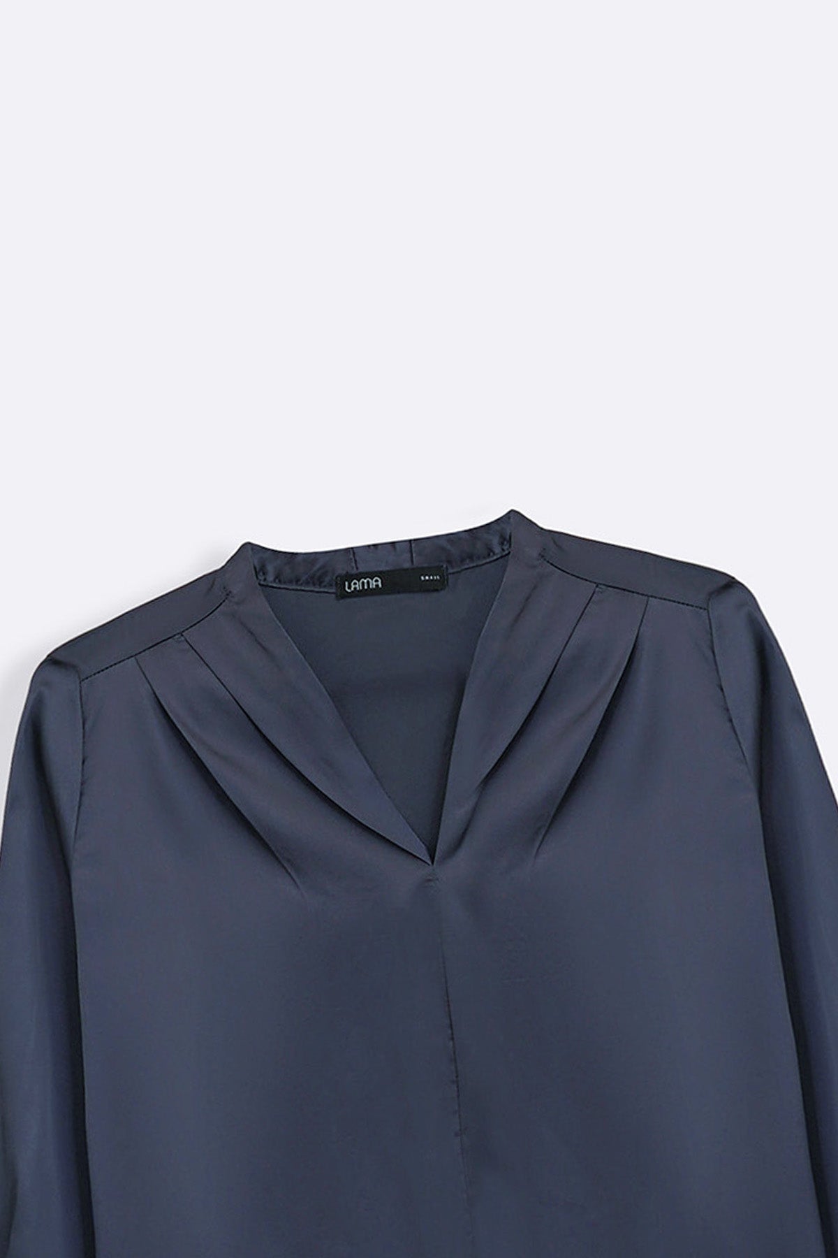 MIDNIGHT BLUE SATIN FORMAL BLOUSE