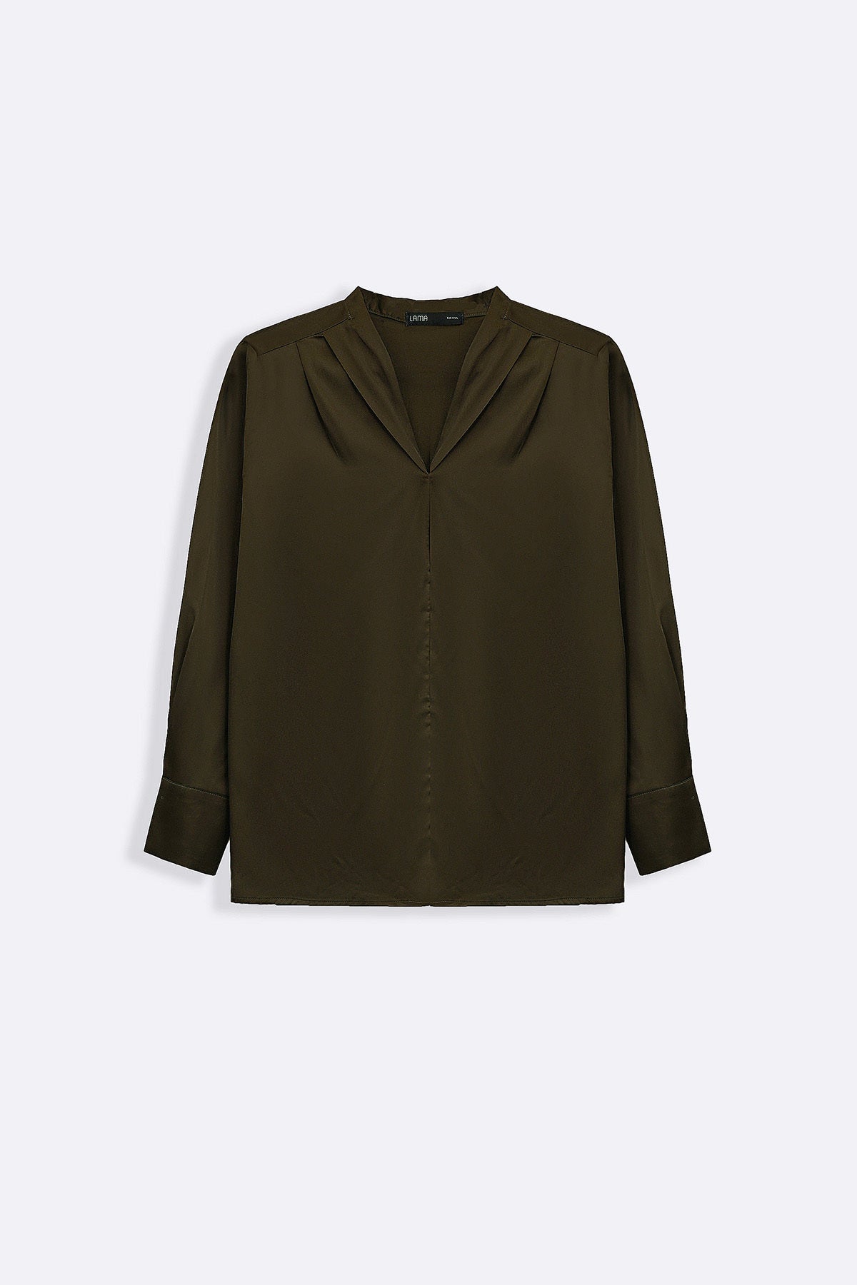 OLIVE SATIN FORMAL BLOUSE