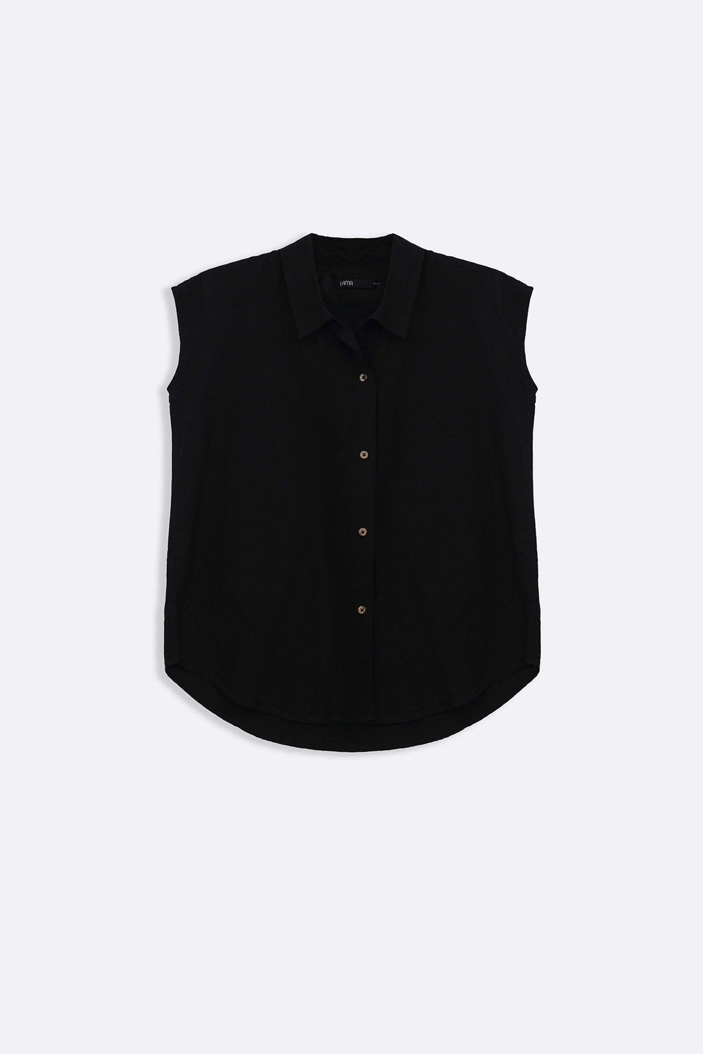 BLACK COTTON LINEN SHIRT